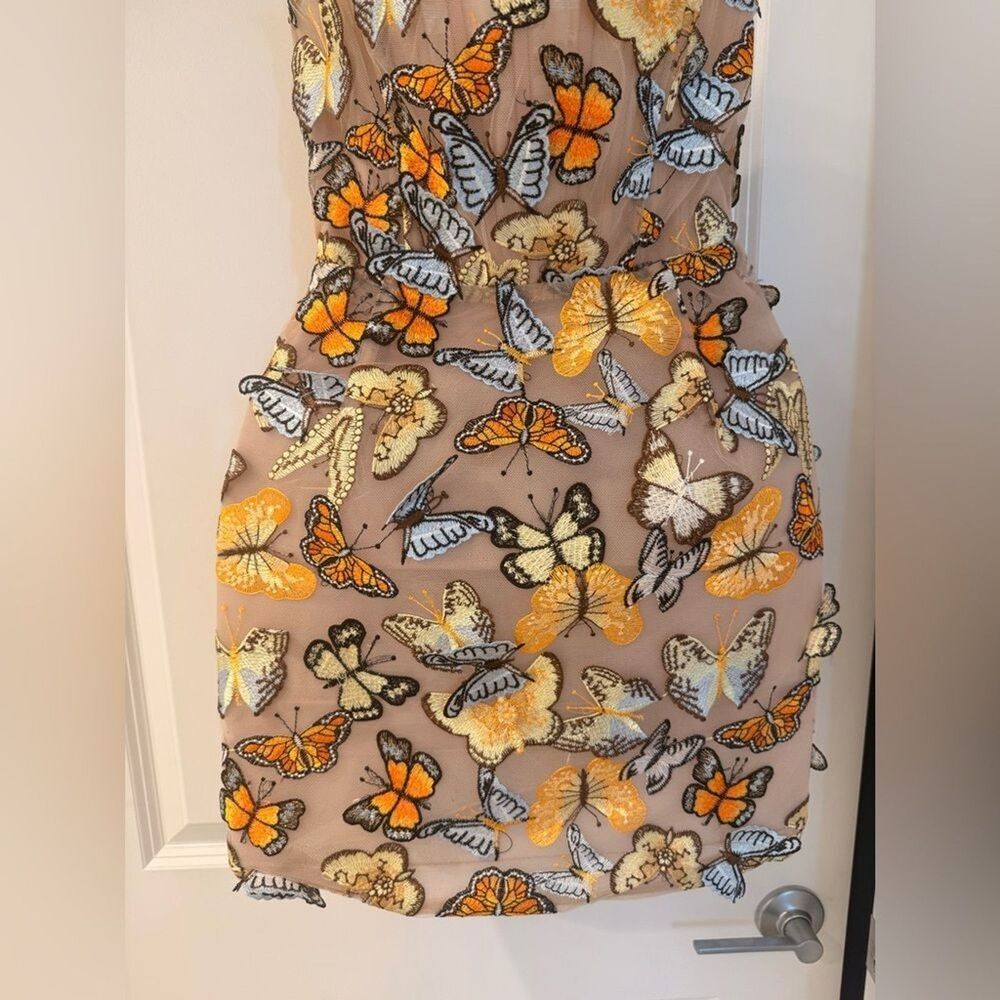 NWOT BRONX AND BANCO Bella Butterfly Maraya Multi Strapless Mini Dress - Picture 7 of 16